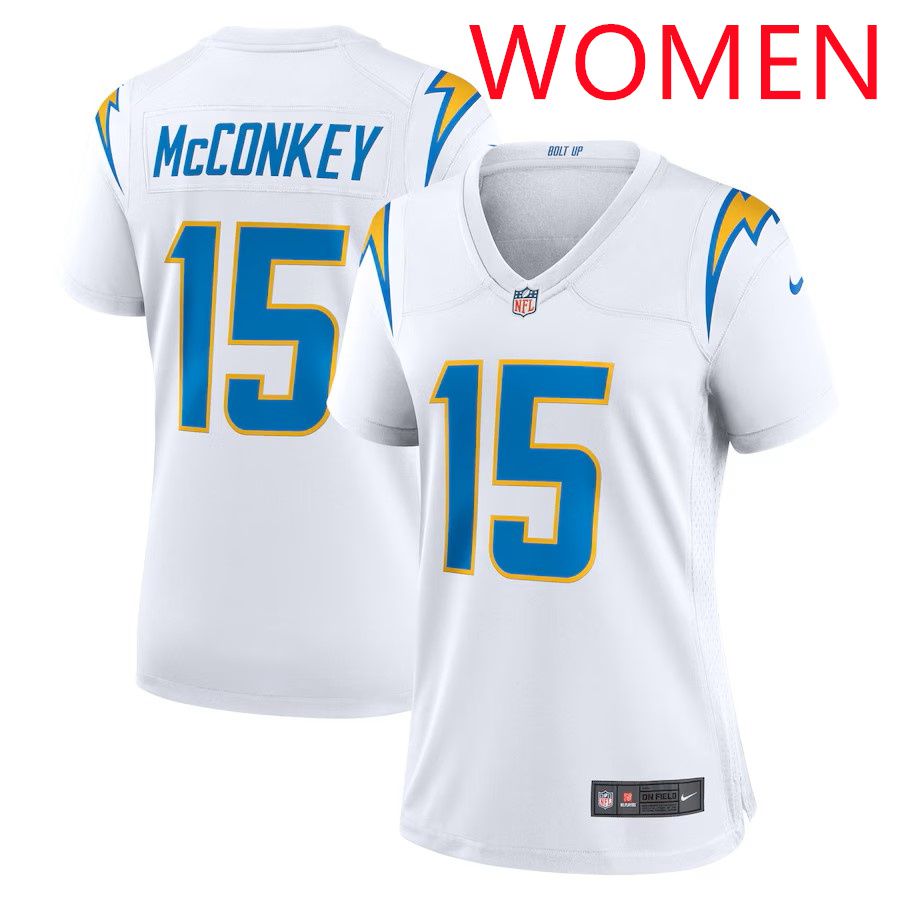 Women Los Angeles Chargers #15 Ladd McConkey 2025 Nike White Game NFL Jersey